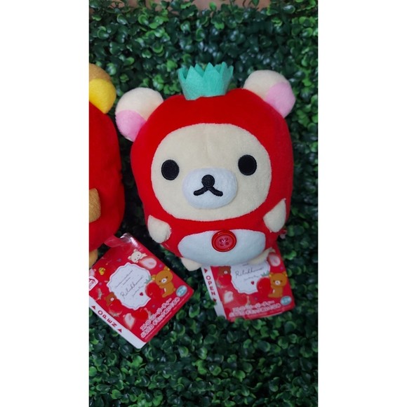Rilakkumma + Korilakkuma Strawberry Jumping Plush Set - Picture 9 of 12